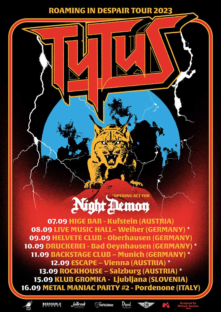 Tytus European tour dates for 2023