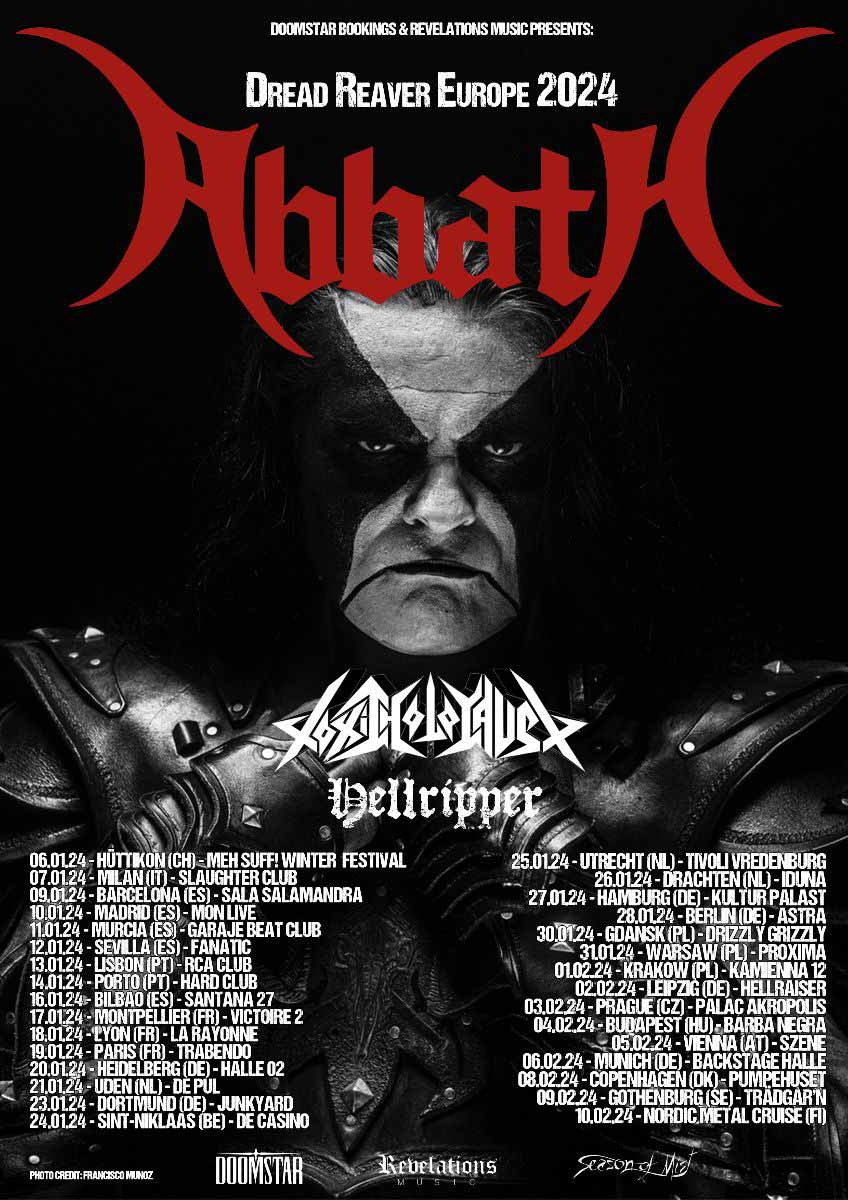 Abbath European tour dates for 2024