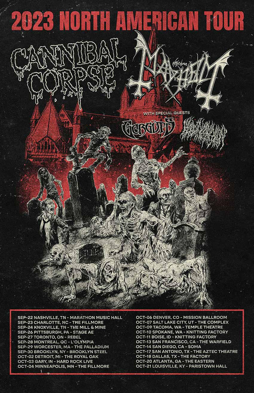 Cannibal Corpse Mayhem tour dates for 2023