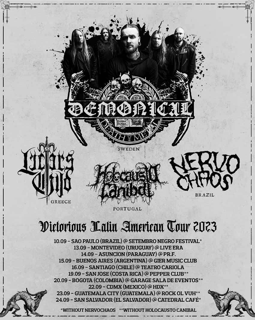 Demonical Lucifer's Child Latin American tour dates