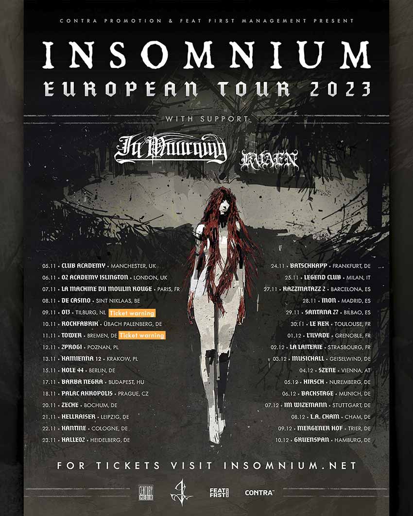 Insomnium European tour dates