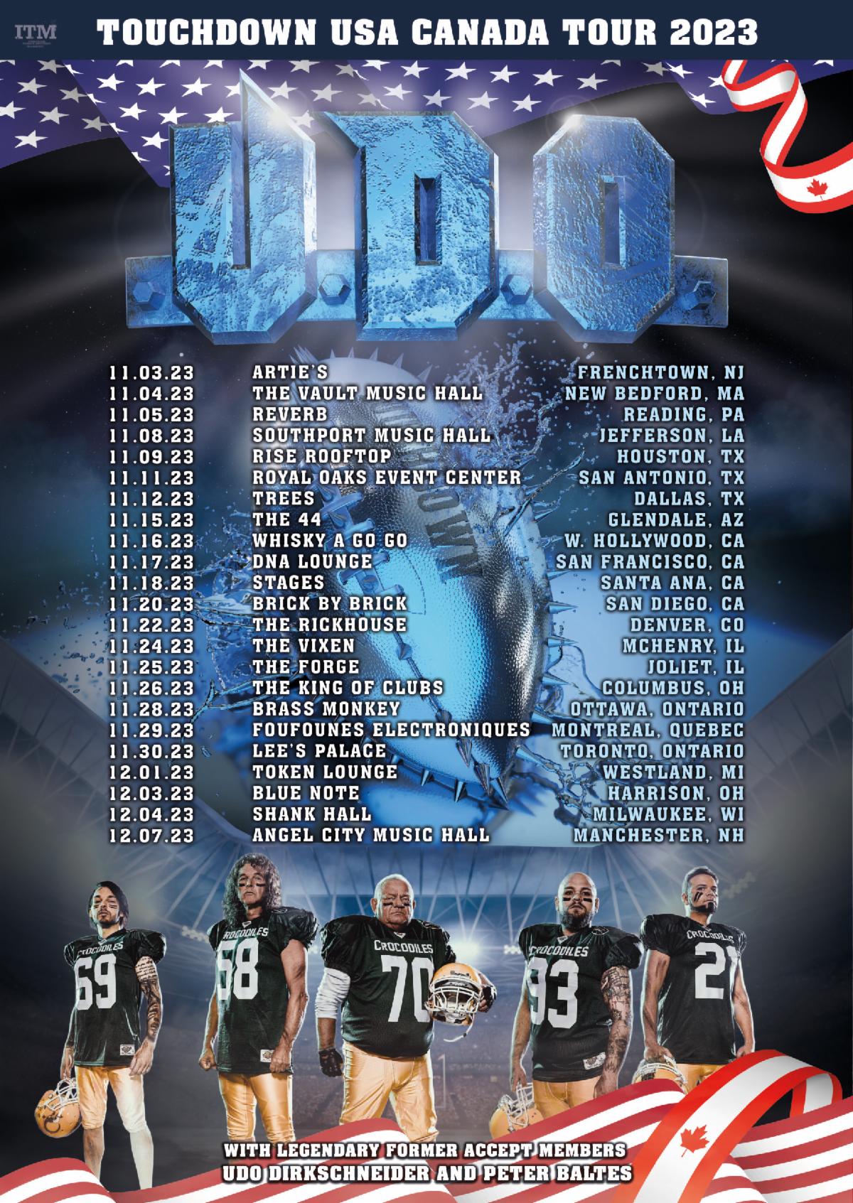 UDO North American tour dates for 2023