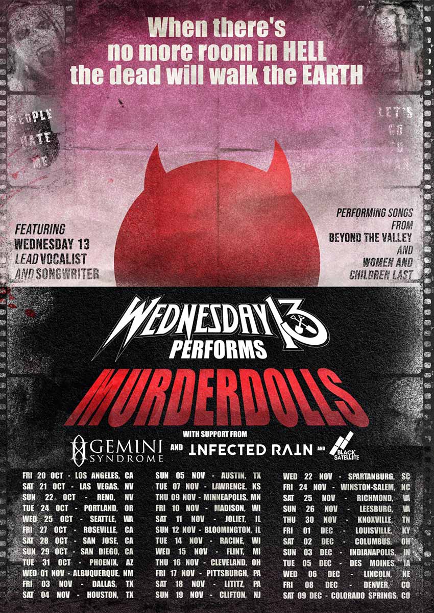 Wednesday 13 Murderdolls tour dates 2023