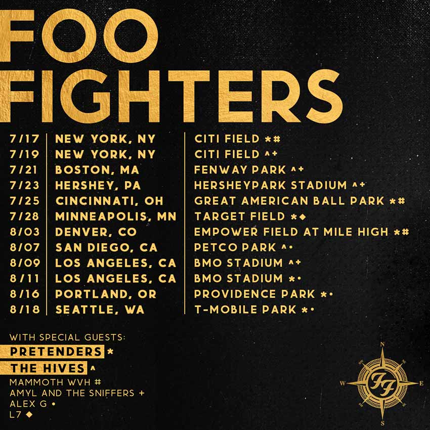 Tour dates for Foo Fighters 2024