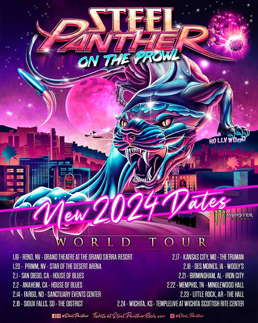 Steel Panther On The Prowl tour dates 2024