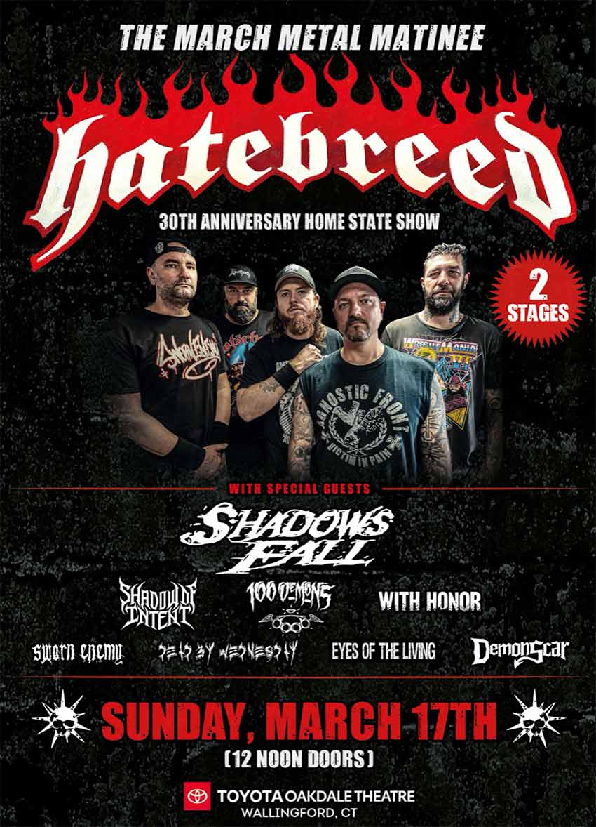 Hatebreed CT hometown show poster