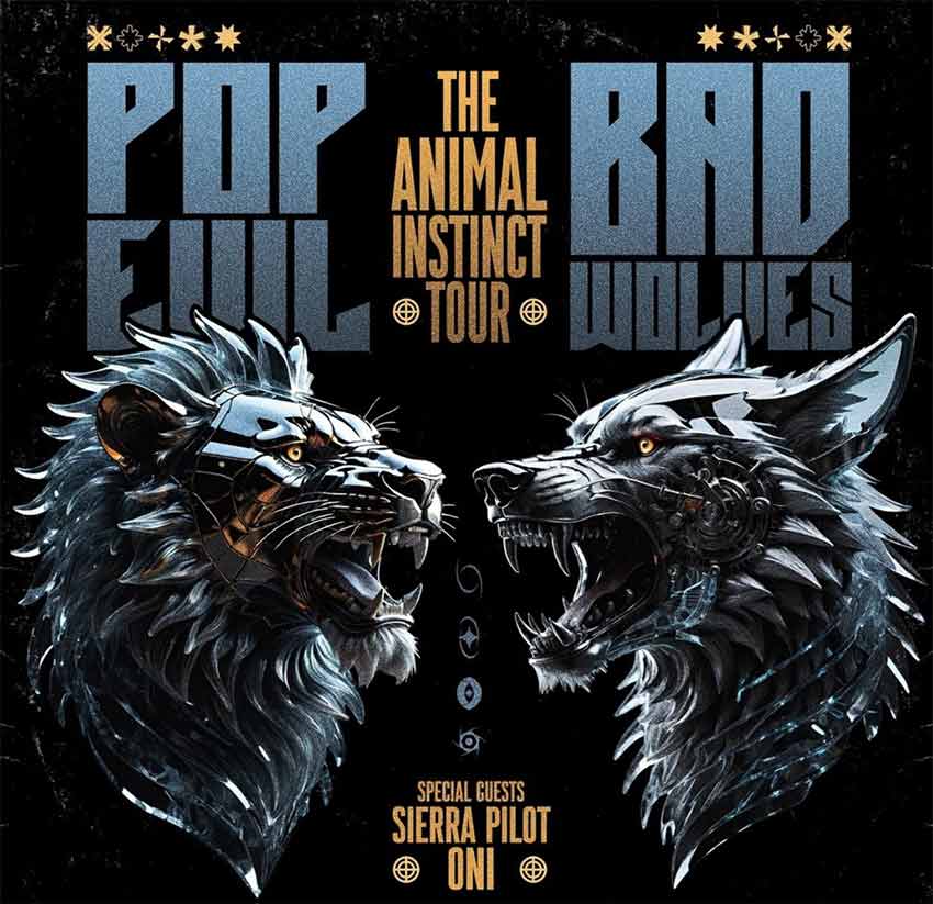 Bad Wolves and Pop Evil tour admat 2024