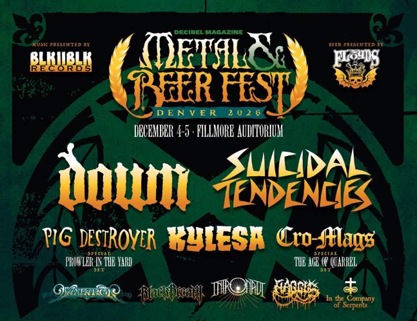 Fest flyer for the Decibel Metal and Beer Fest: Denver 2026