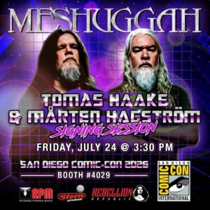 Meshuggah promo photo for their appearance at San Diego Comic-Con 2026