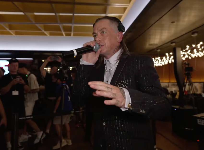 Screenshot of Sid Wilson know for his work with Slipknot from recent video